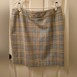 Chadwicks Women's Plaid Pencil Skirt in Tan and Gray